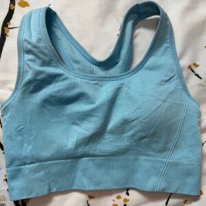 All in Motion Light Blue Seamless Sports Bra – Size Medium – Comfortable & Suppo